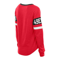 San Francisco 49ers Women's Plus Size Throwback Lace-Up Long Sleeve T-Shirt | NFL Outlet
