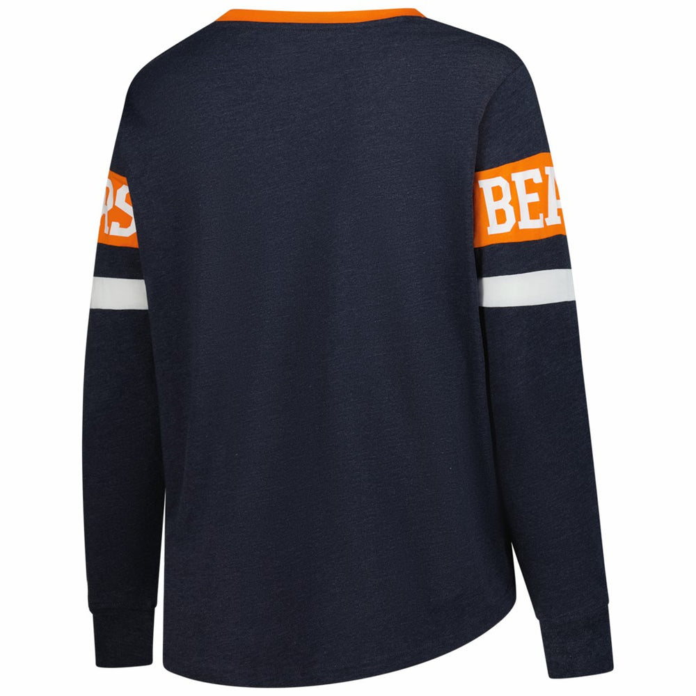 Chicago Bears Women's Plus Size Throwback Lace-Up Long Sleeve T-Shirt | NFL Near me
