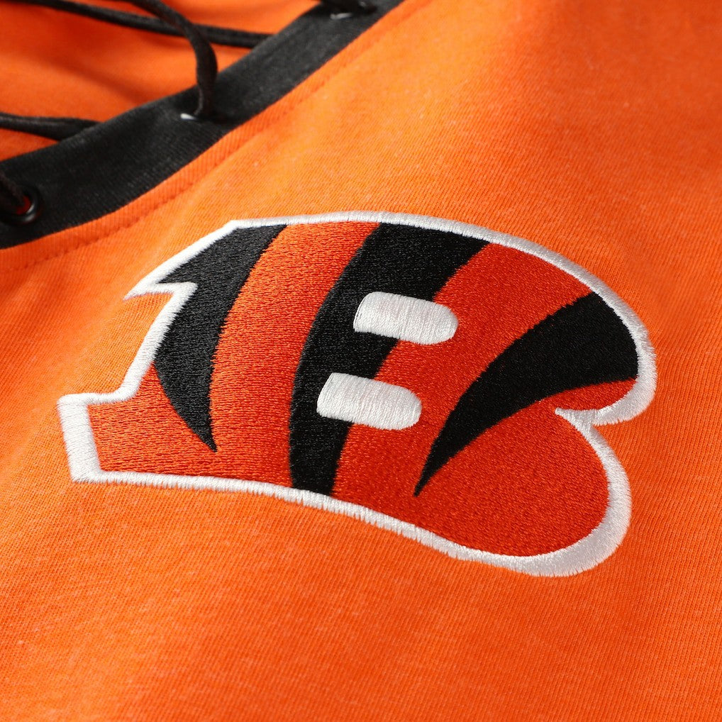 Cincinnati Bengals Women's Plus Size Throwback Lace-Up Long Sleeve T-Shirt | NFL US