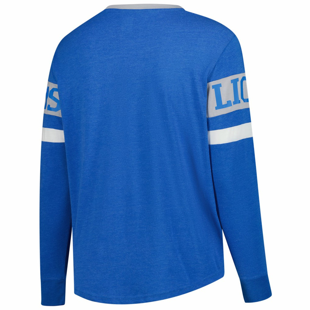 Detroit Lions Women's Plus Size Throwback Lace-Up Long Sleeve T-Shirt | NFL Hot