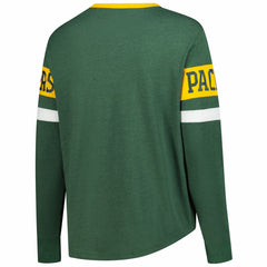 Green Bay Packers Women's Plus Size Throwback Lace-Up Long Sleeve T-Shirt | NFL On sale