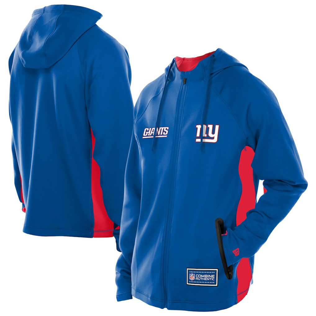 New York Giants Combine Authentic Raglan Scuba Full-Zip Hoodie | NFL Discount