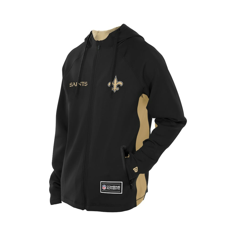 New Orleans Saints Combine Authentic Raglan Scuba Full-Zip Hoodie | NFL Outlet