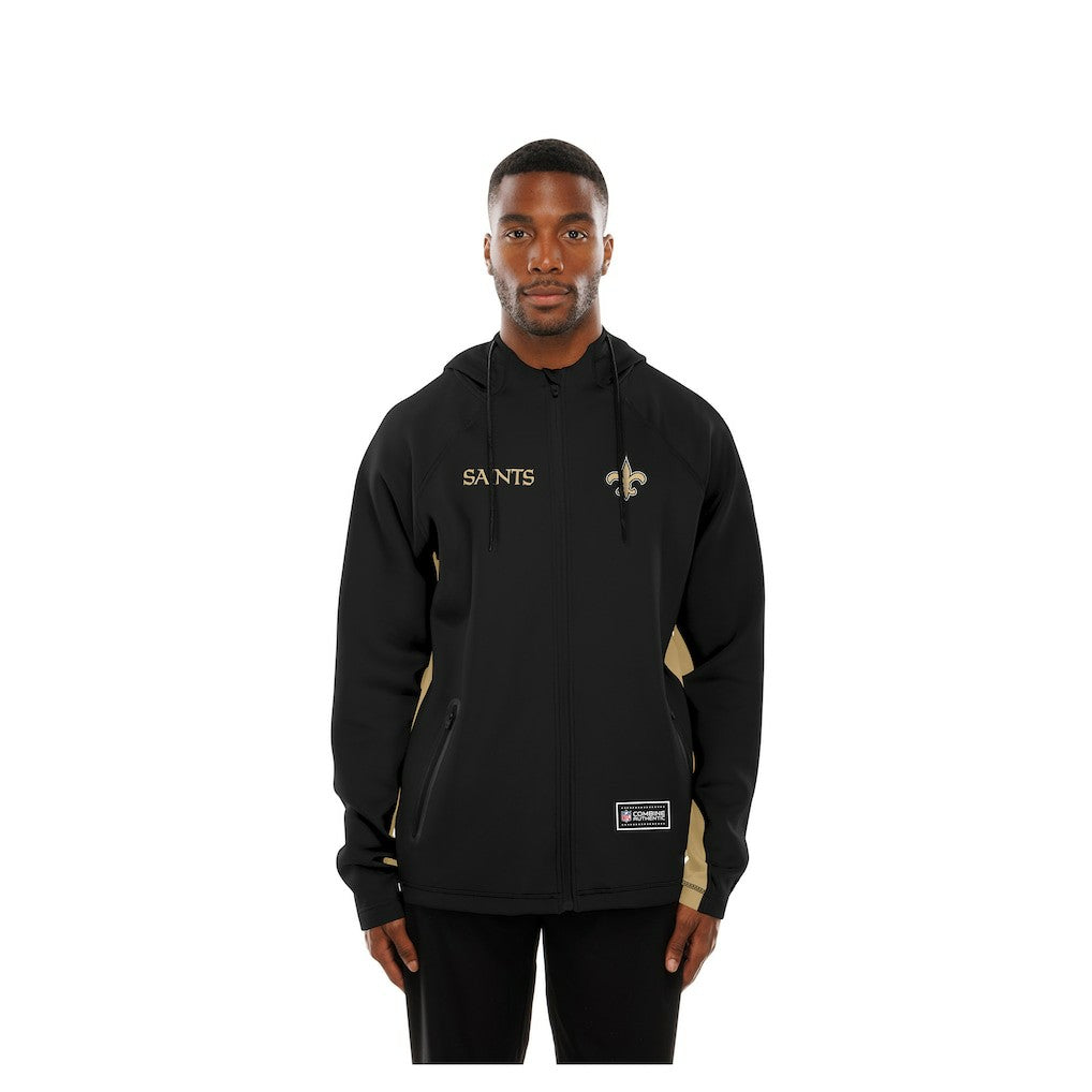 New Orleans Saints Combine Authentic Raglan Scuba Full-Zip Hoodie | NFL Outlet