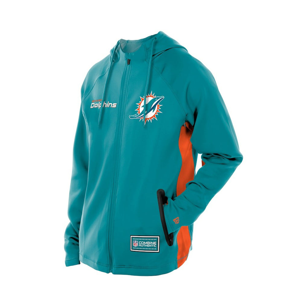 Miami Dolphins Combine Authentic Raglan Scuba Full-Zip Hoodie | NFL Hot