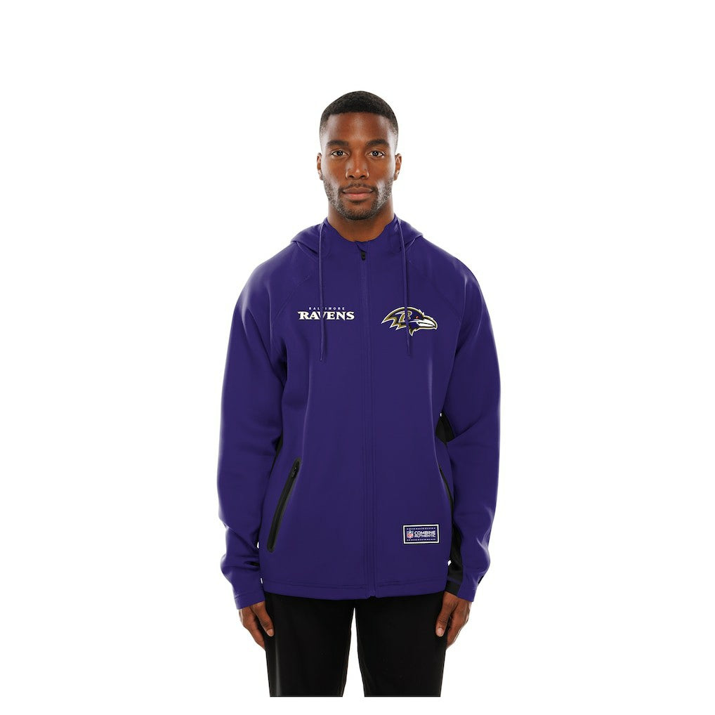 Baltimore Ravens Combine Authentic Raglan Scuba Full-Zip Hoodie | NFL Outlet