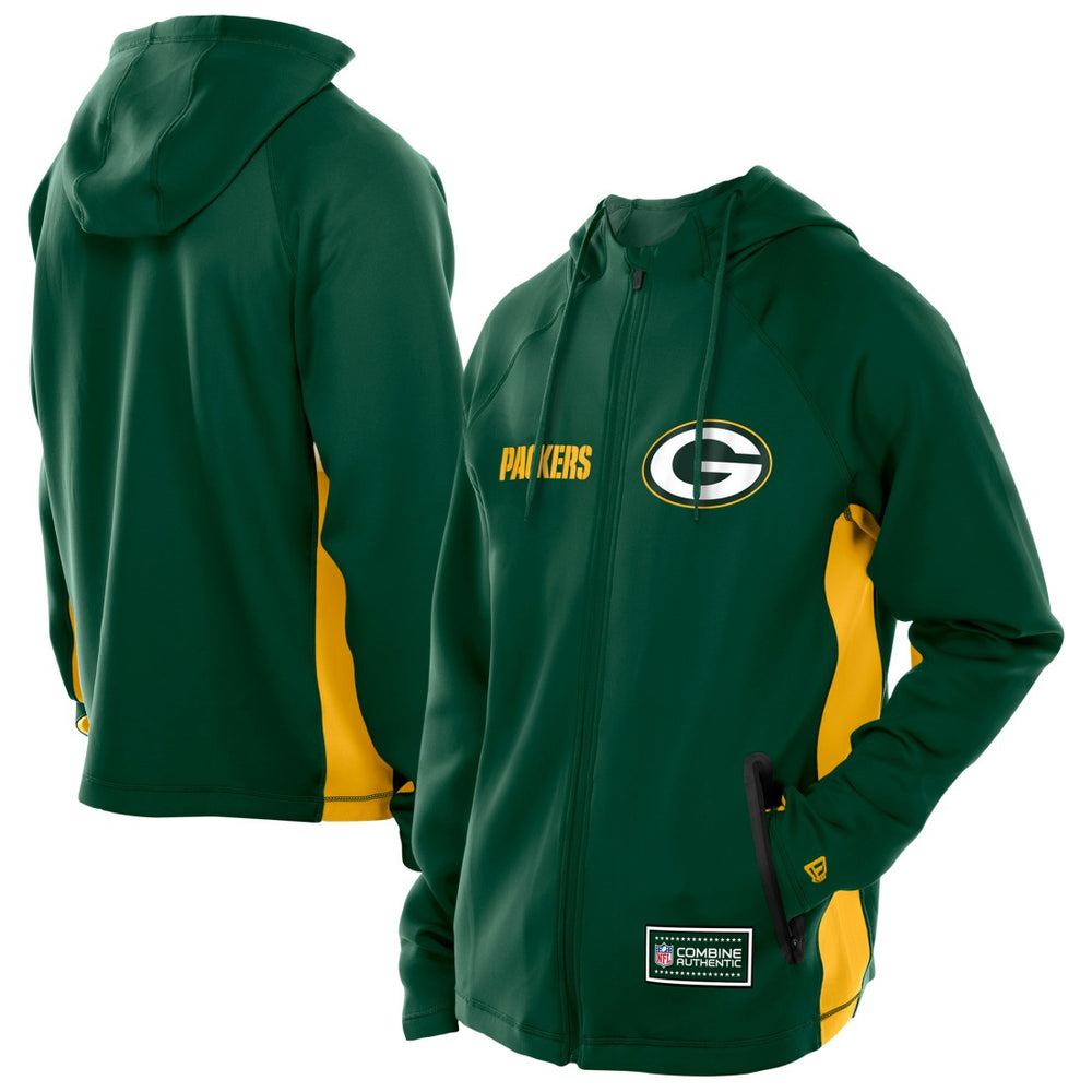 Green Bay Packers Combine Authentic Raglan Scuba Full-Zip Hoodie | NFL Outlet