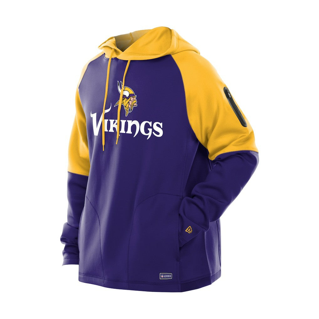 Minnesota Vikings Combine Authentic Color Block Raglan Pullover Hoodie | NFL Outlet
