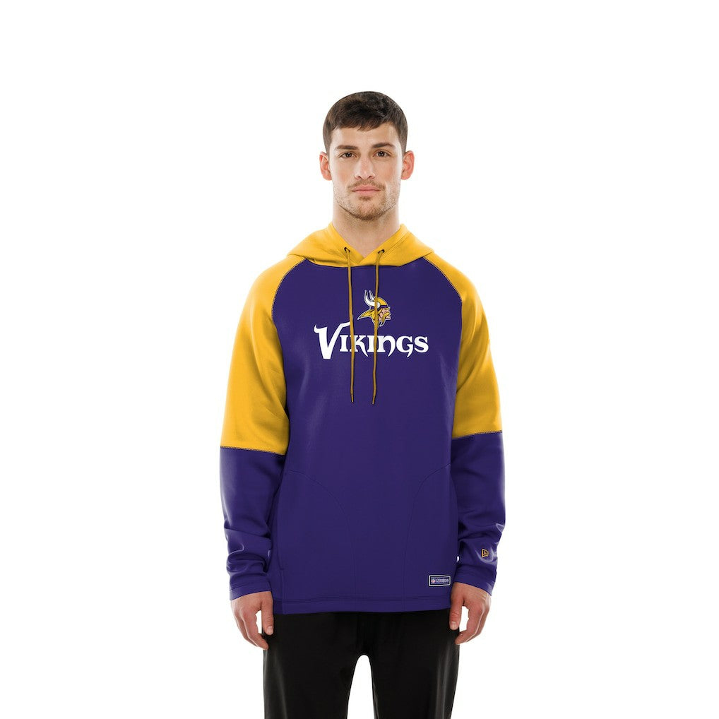 Minnesota Vikings Combine Authentic Color Block Raglan Pullover Hoodie | NFL Outlet
