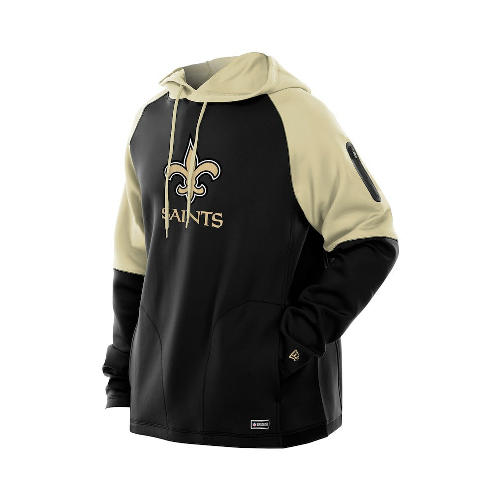 New Orleans Saints Combine Authentic Color Block Raglan Pullover Hoodie | NFL Discount