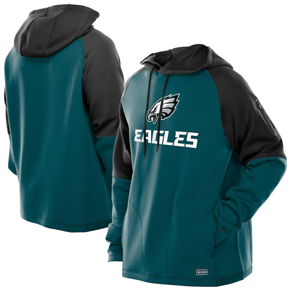 Philadelphia Eagles Combine Authentic Color Block Raglan Pullover Hoodie | NFL On sale