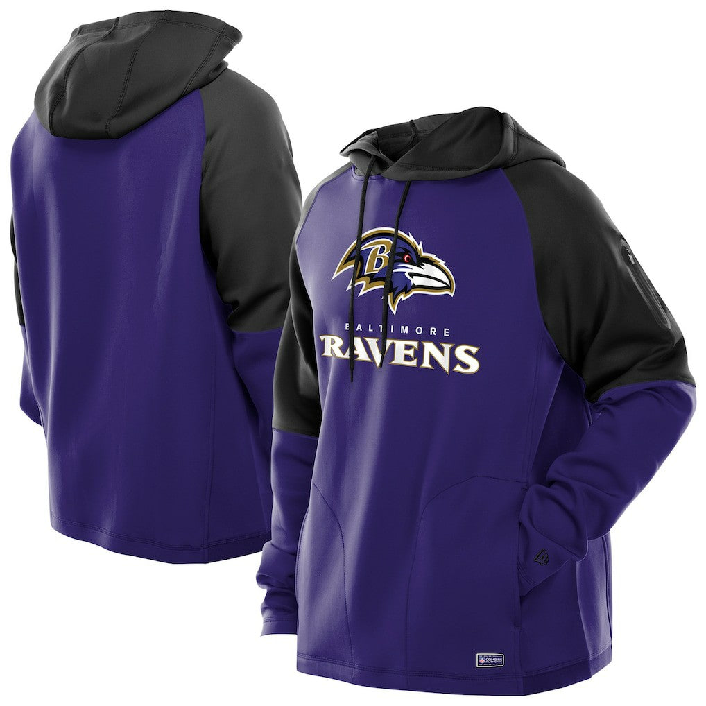 Baltimore Ravens Combine Authentic Color Block Raglan Pullover Hoodie | NFL Outlet