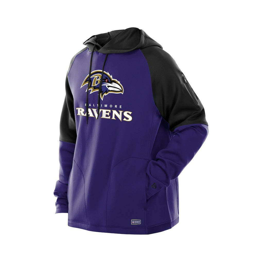 Baltimore Ravens Combine Authentic Color Block Raglan Pullover Hoodie | NFL Outlet