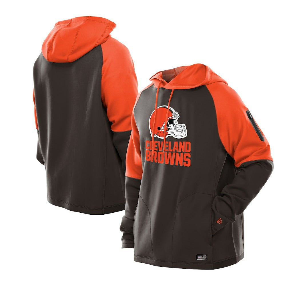 Cleveland Browns Combine Authentic Color Block Raglan Pullover Hoodie | NFL Outlet