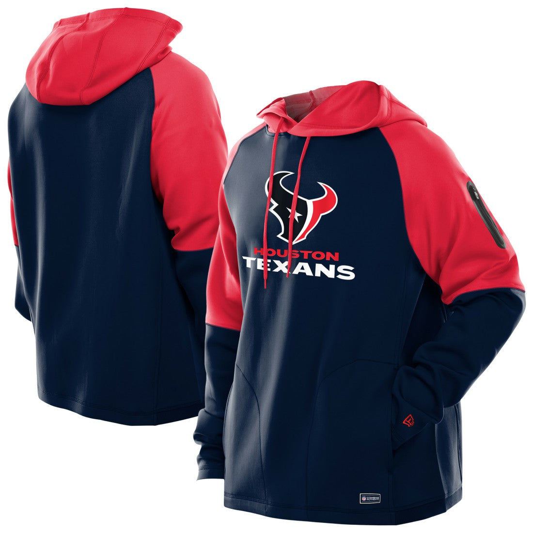 Houston Texans Combine Authentic Color Block Raglan Pullover Hoodie | NFL On sale