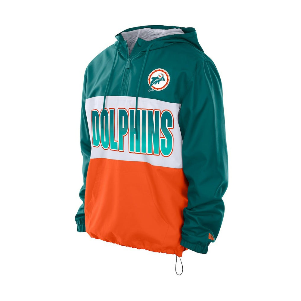 Miami Dolphins Ripstop Quarter-Zip Hooded Windbreaker | NFL Discount