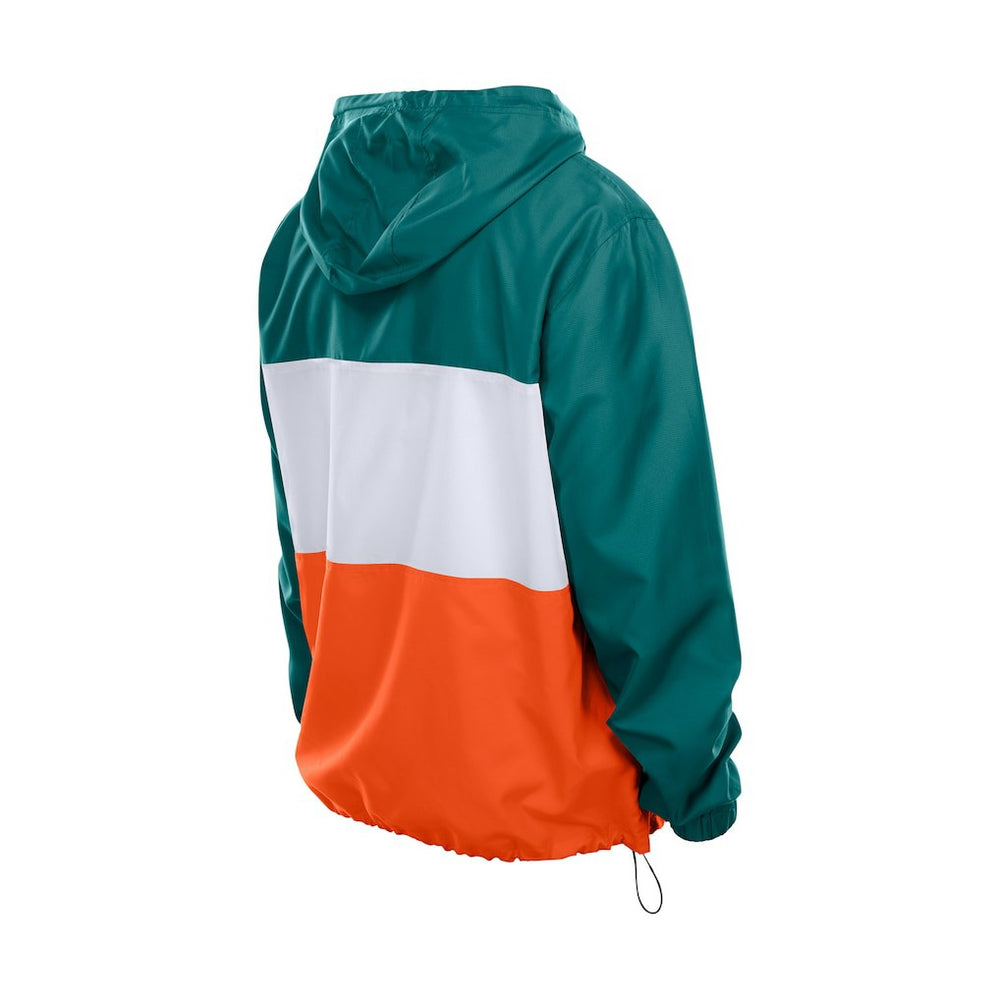 Miami Dolphins Ripstop Quarter-Zip Hooded Windbreaker | NFL Discount