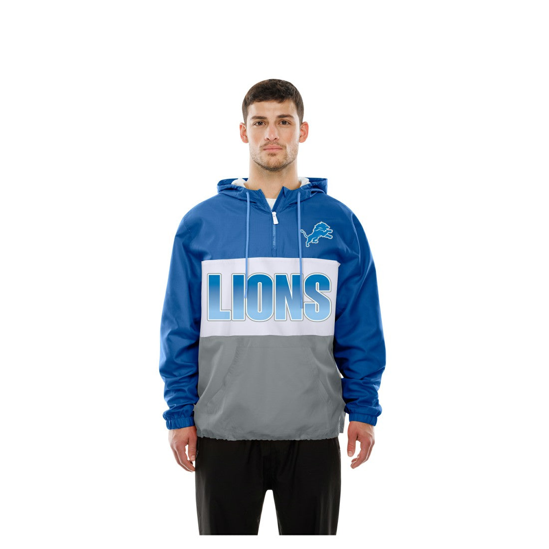 Detroit Lions Ripstop Quarter-Zip Hooded Windbreaker | NFL On sale