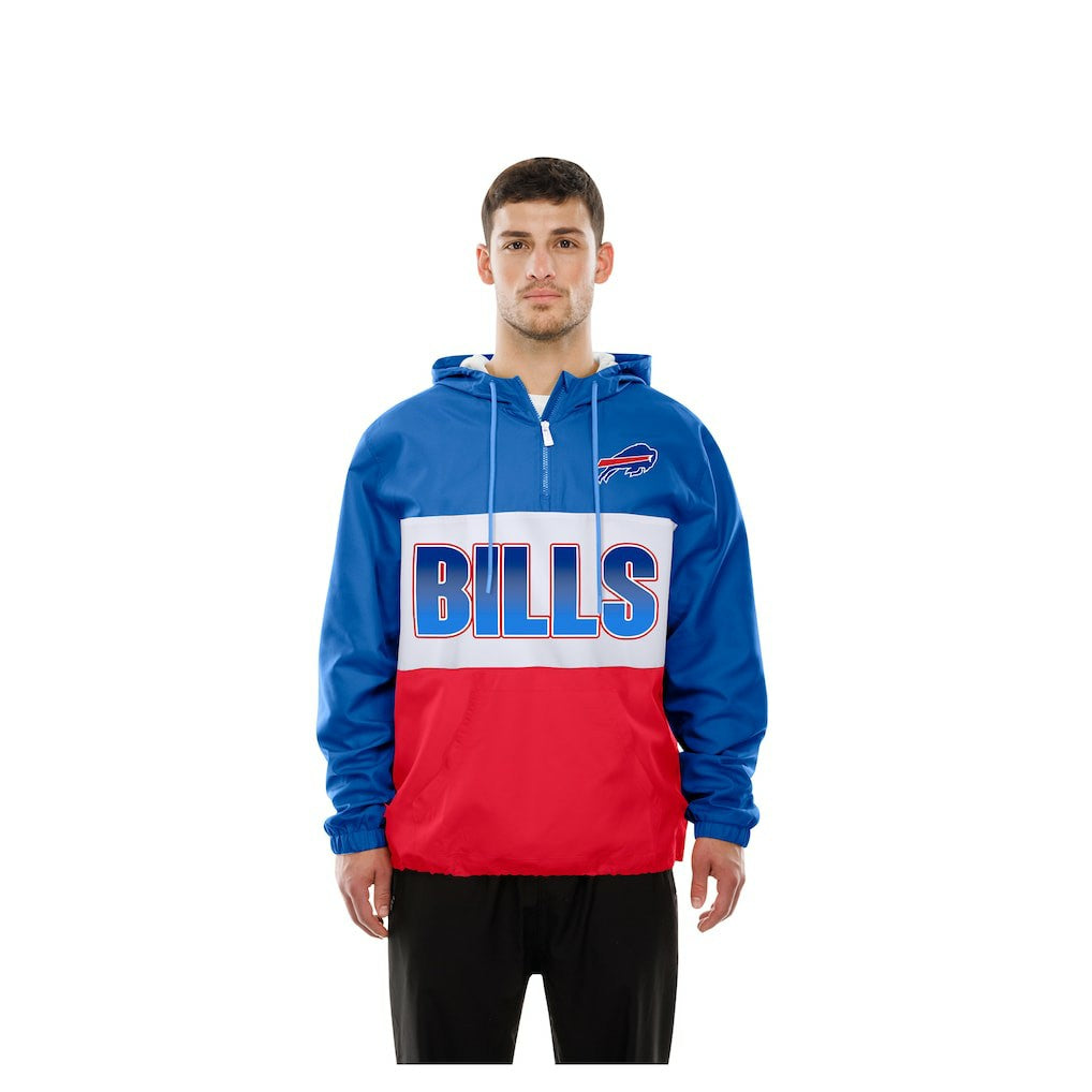 Buffalo Bills Ripstop Quarter-Zip Hooded Windbreaker | NFL Outlet