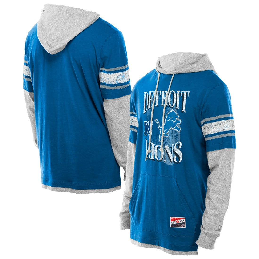 Detroit Lions Twofer Layered Long Sleeve Hoodie T-Shirt | NFL Outlet