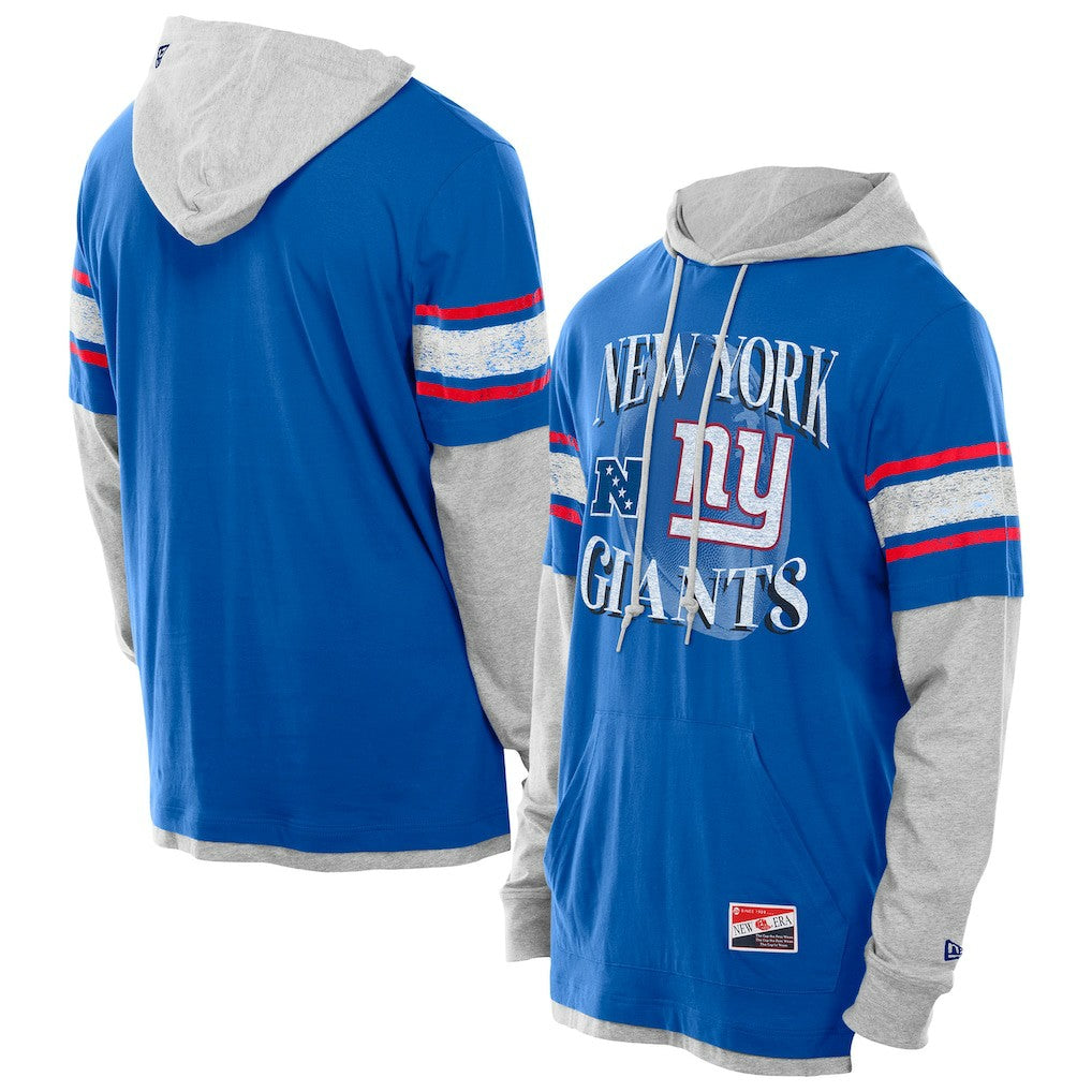 New York Giants Twofer Layered Long Sleeve Hoodie T-Shirt | NFL Outlet