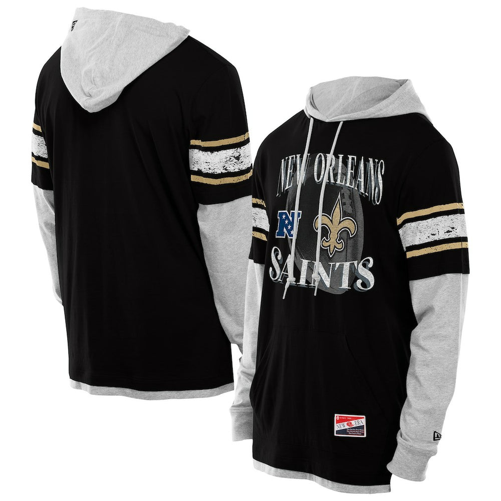 New Orleans Saints Twofer Layered Long Sleeve Hoodie T-Shirt | NFL US