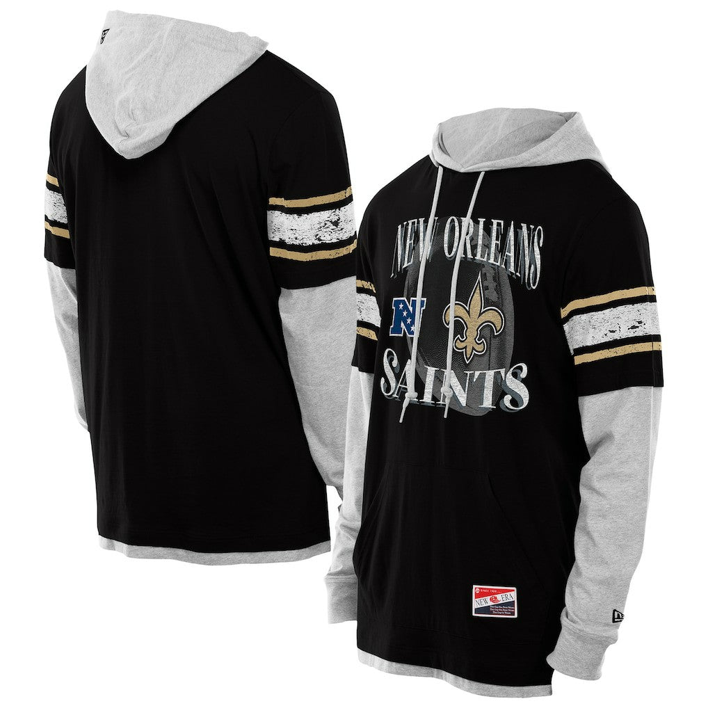 New Orleans Saints Twofer Layered Long Sleeve Hoodie T-Shirt | NFL US