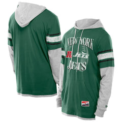 New York Jets Twofer Layered Long Sleeve Hoodie T-Shirt | NFL Discount