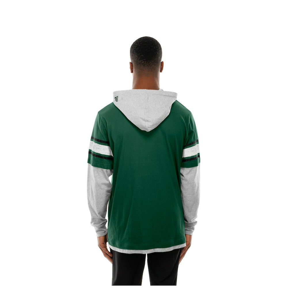 New York Jets Twofer Layered Long Sleeve Hoodie T-Shirt | NFL Discount