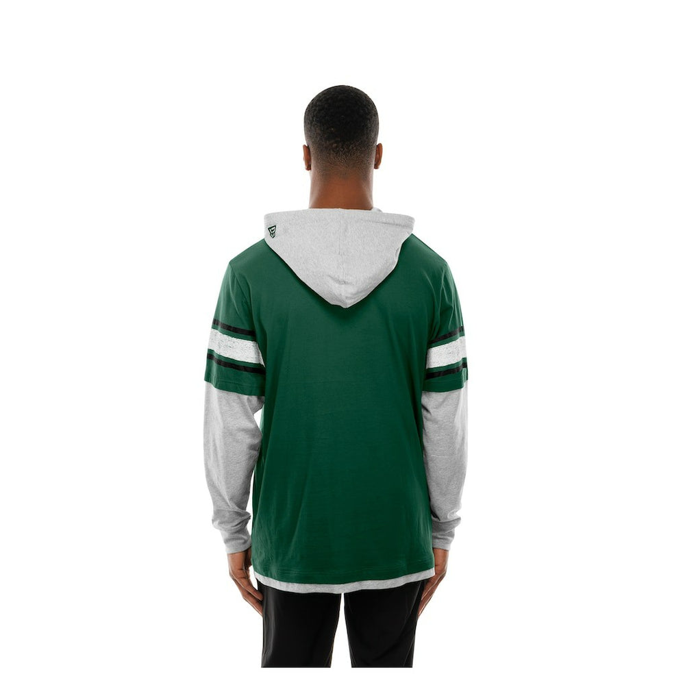 New York Jets Twofer Layered Long Sleeve Hoodie T-Shirt | NFL Discount