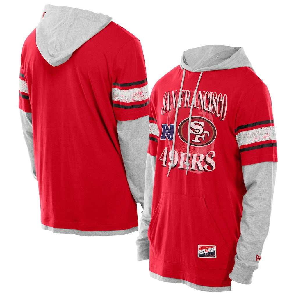 San Francisco 49ers Twofer Layered Long Sleeve Hoodie T-Shirt | NFL Discount