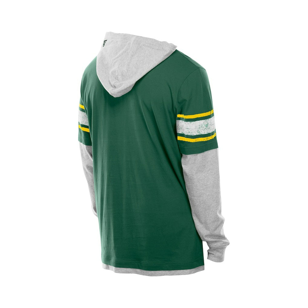 Green Bay Packers Twofer Layered Long Sleeve Hoodie T-Shirt | NFL Discount