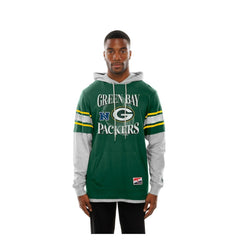Green Bay Packers Twofer Layered Long Sleeve Hoodie T-Shirt | NFL Discount