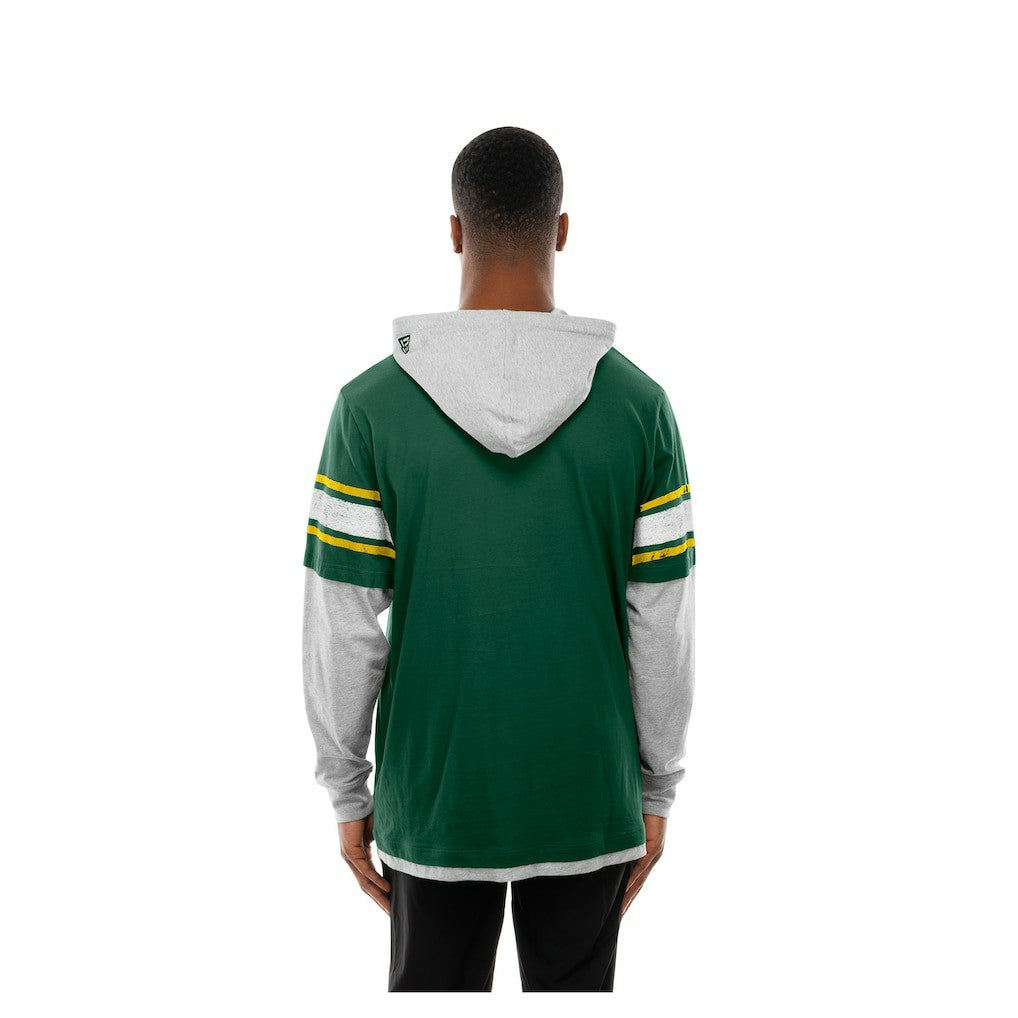 Green Bay Packers Twofer Layered Long Sleeve Hoodie T-Shirt | NFL Discount