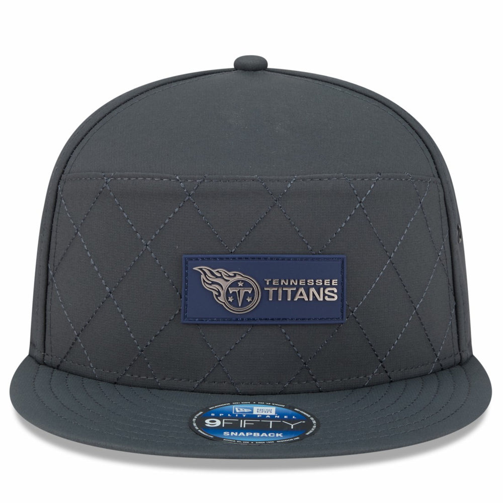 Tennessee Titans 2025 Sideline Cold Weather Split Panel 9FIFTY Snapback Hat | NFL On sale