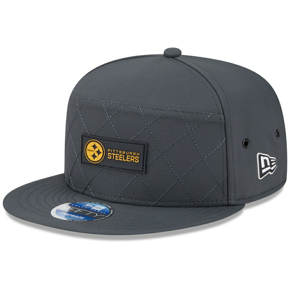 Pittsburgh Steelers 2025 Sideline Cold Weather Split Panel 9FIFTY Snapback Hat | NFL On sale