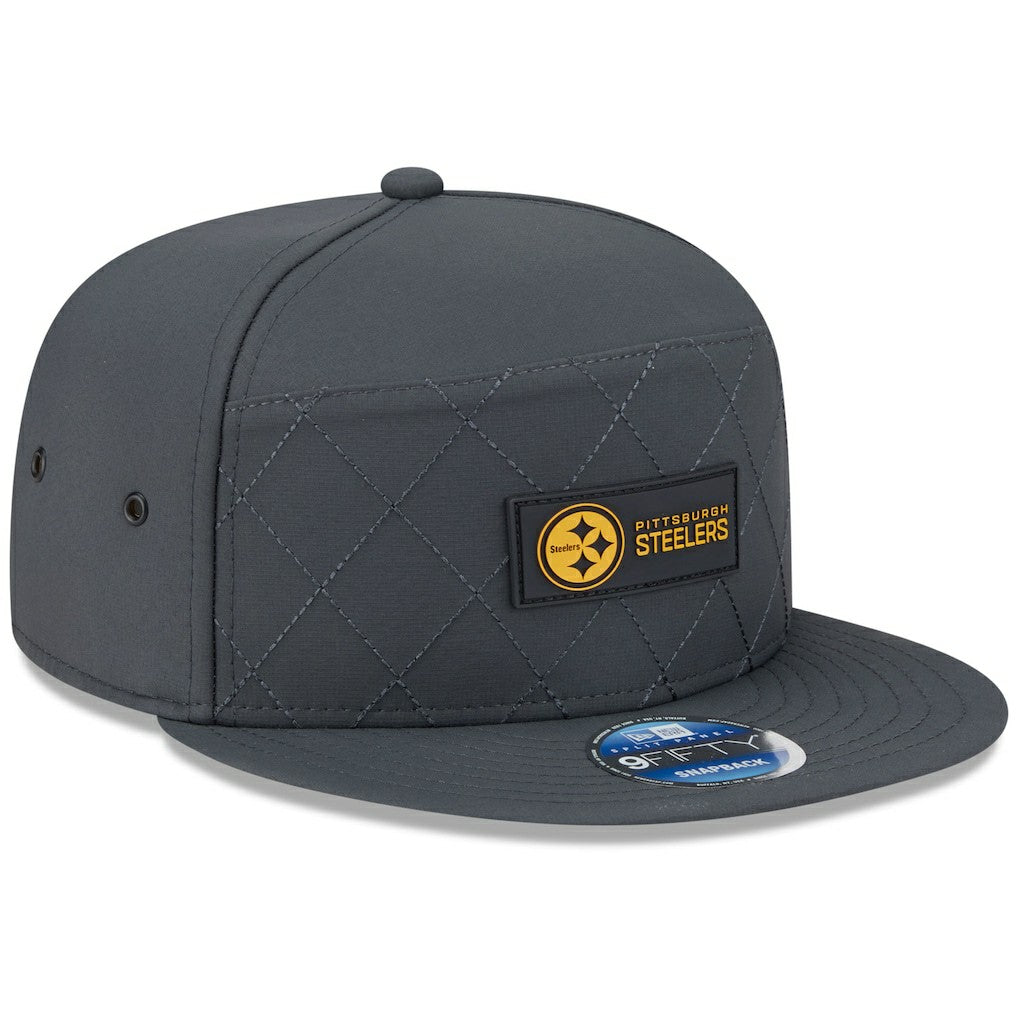 Pittsburgh Steelers 2025 Sideline Cold Weather Split Panel 9FIFTY Snapback Hat | NFL On sale