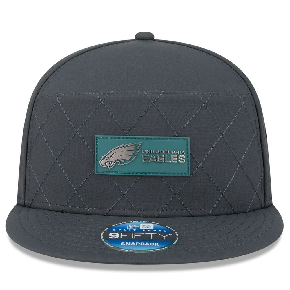Philadelphia Eagles 2025 Sideline Cold Weather Split Panel 9FIFTY Snapback Hat | NFL Discount