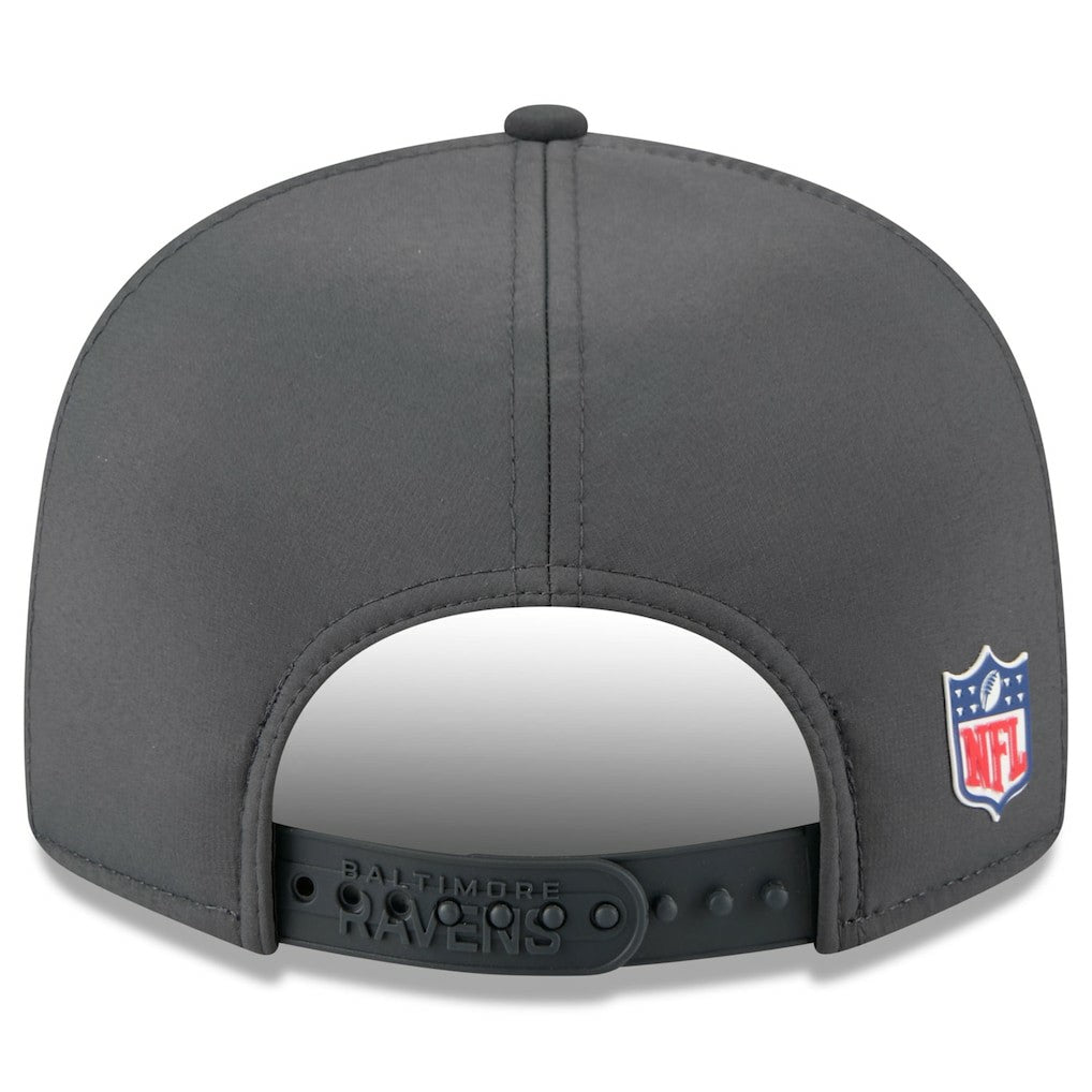 Baltimore Ravens 2025 Sideline Cold Weather Split Panel 9FIFTY Snapback Hat | NFL On sale