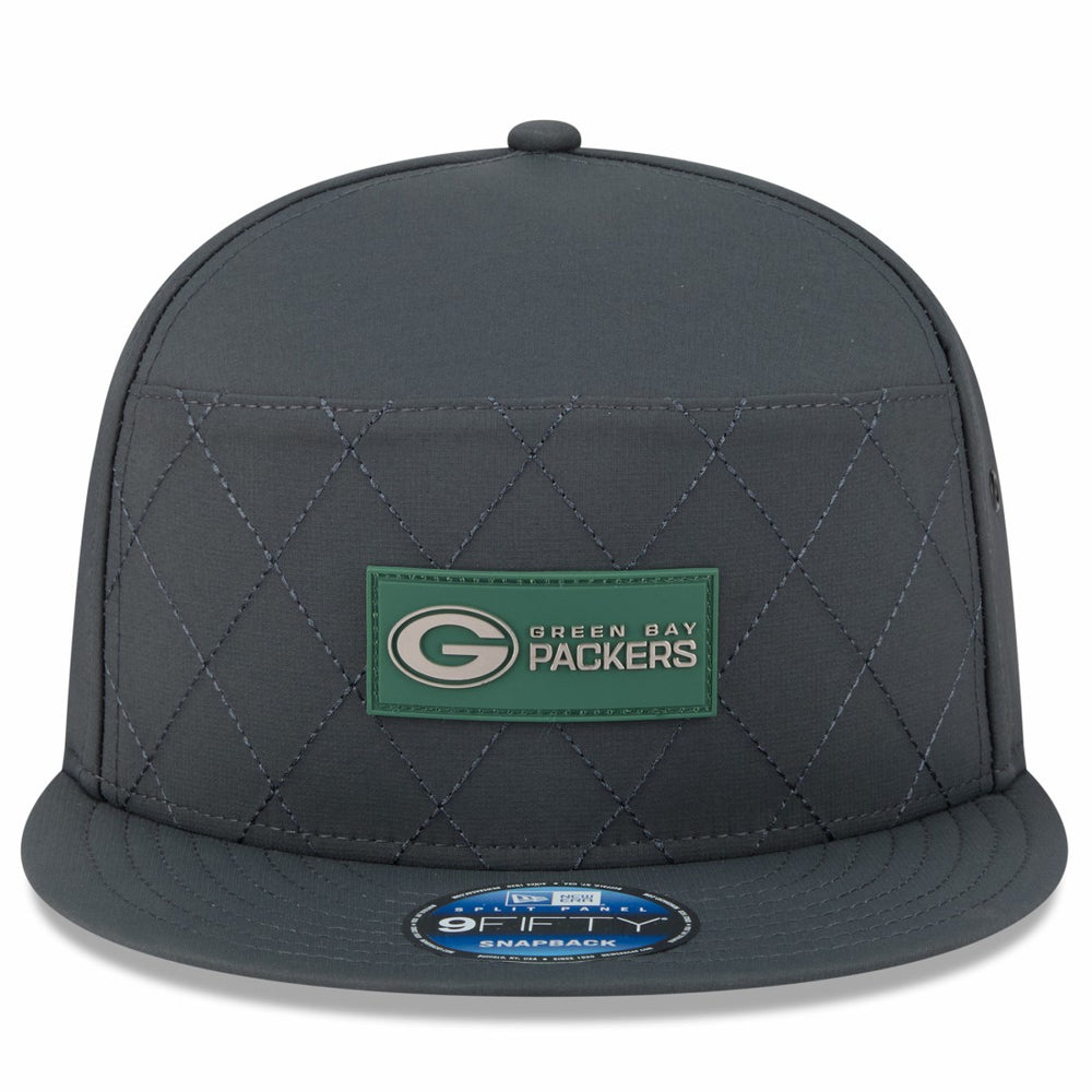 Green Bay Packers 2025 Sideline Cold Weather Split Panel 9FIFTY Snapback Hat | NFL New