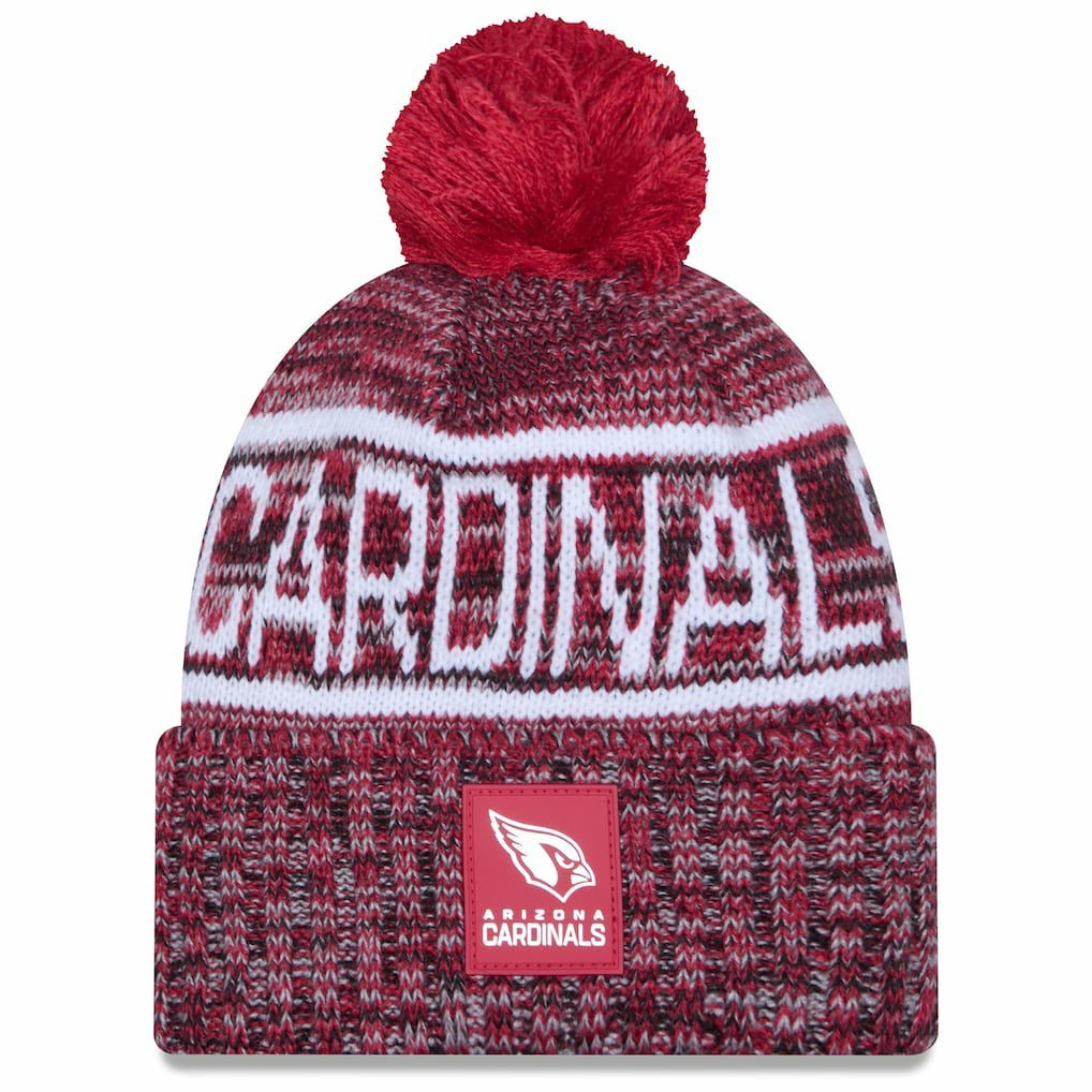 Arizona Cardinals 2025 Sideline Cold Weather Cuffed Knit Hat with Pom | NFL On sale