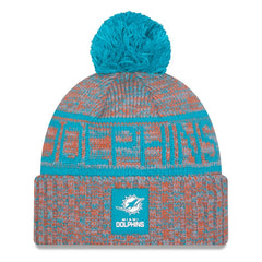Miami Dolphins 2025 Sideline Cold Weather Cuffed Knit Hat with Pom | NFL On sale