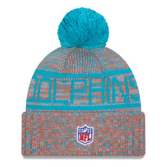 Miami Dolphins 2025 Sideline Cold Weather Cuffed Knit Hat with Pom | NFL On sale