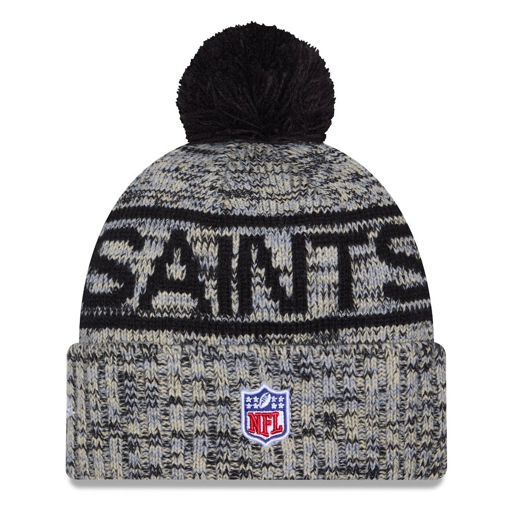 New Orleans Saints 2025 Sideline Cold Weather Cuffed Knit Hat with Pom | NFL Discount