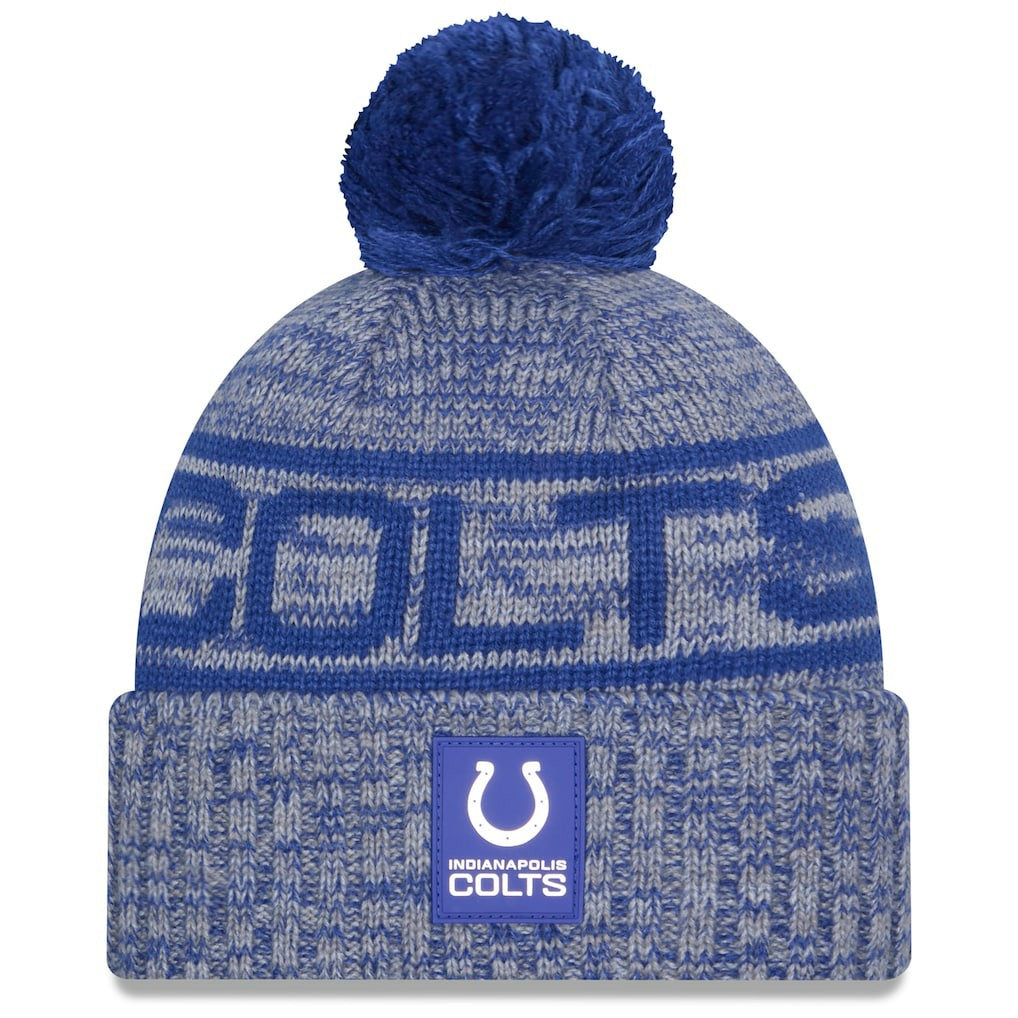 Indianapolis Colts 2025 Sideline Cold Weather Cuffed Knit Hat with Pom | NFL Online