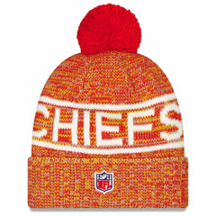 Kansas City Chiefs 2025 Sideline Cold Weather Cuffed Knit Hat with Pom | NFL Outlet