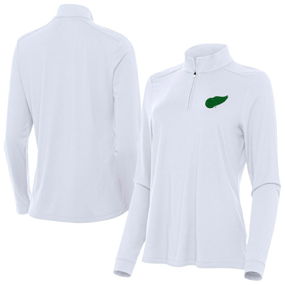 Detroit Red Wings Antigua Women's St. Patrick's Day Intent Quarter-Zip Performance Pullover -  NHL Pullover