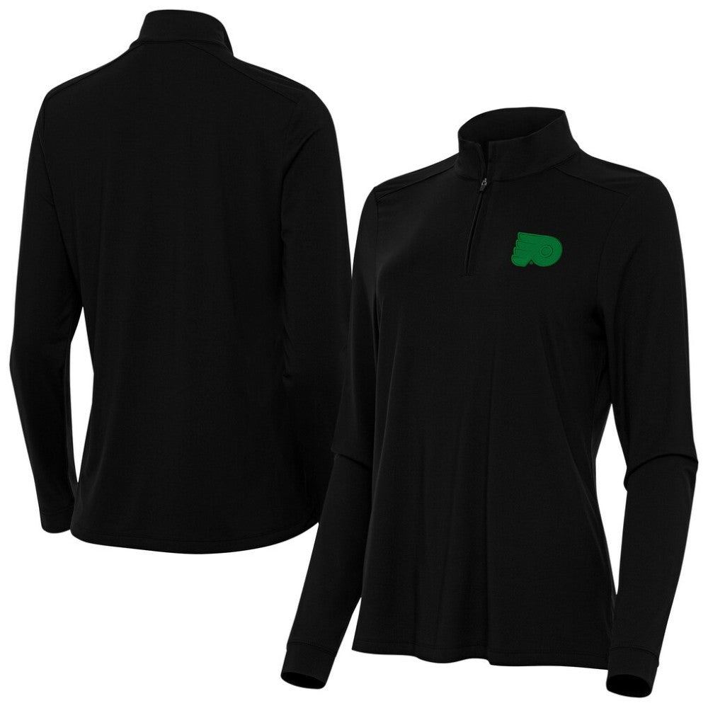 Philadelphia Flyers Antigua Women's St. Patrick's Day Intent Quarter-Zip Performance Pullover -  NHL Pullover