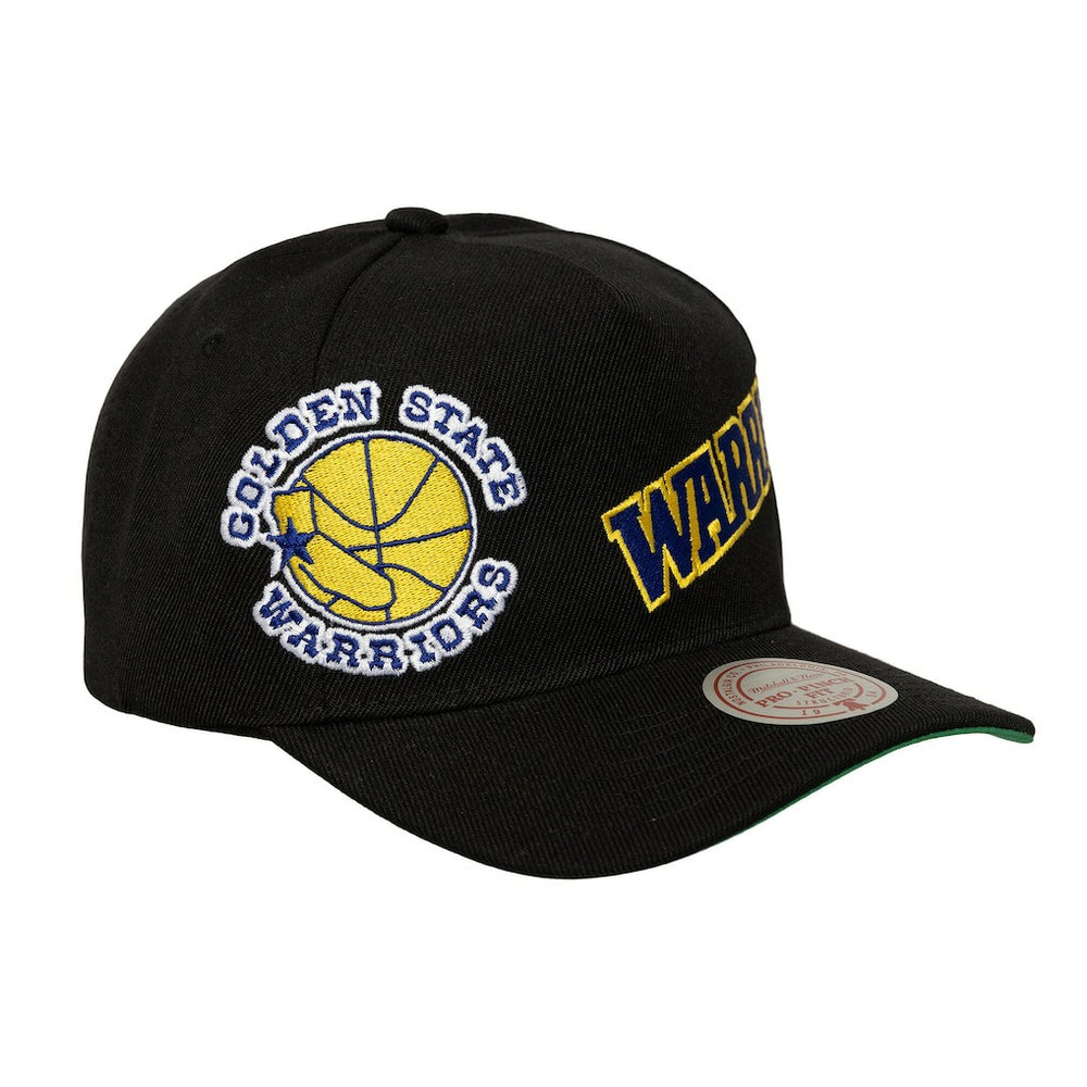 Black Golden State Warriors Busted Logo Wordmark Wrap-Around Pro Pinch Adjustable Hat sale | NBA
