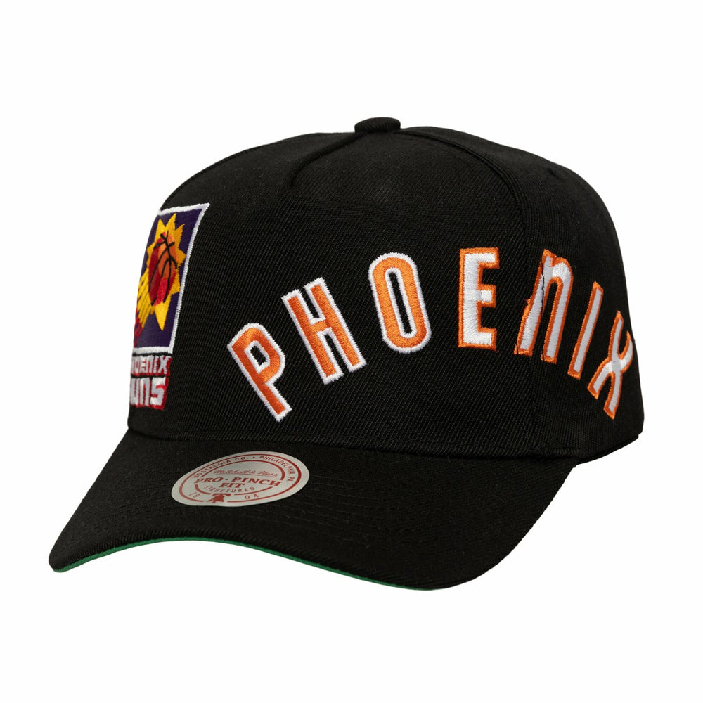 Black Phoenix Suns Busted Logo Wordmark Wrap-Around Pro Pinch Adjustable Hat | NBA